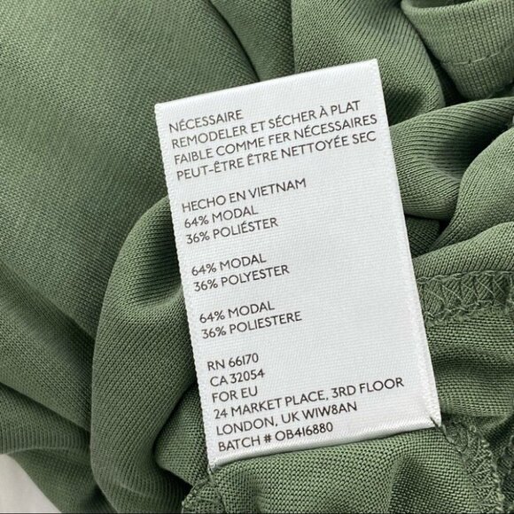 Silence + Noise Green Modal Short Sleeve Scoop Neck Business Career Dress XS/C32 - Picture 8 of 9